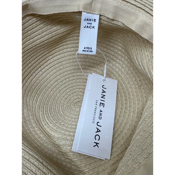 JANIE AND JACK Triple Flower Straw Sun Hat - Sz 4-5 yrs - NWT - Picture 3 of 5